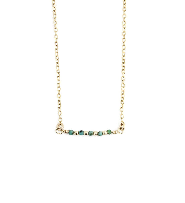 Gemstone Bar Necklace in Turquoise