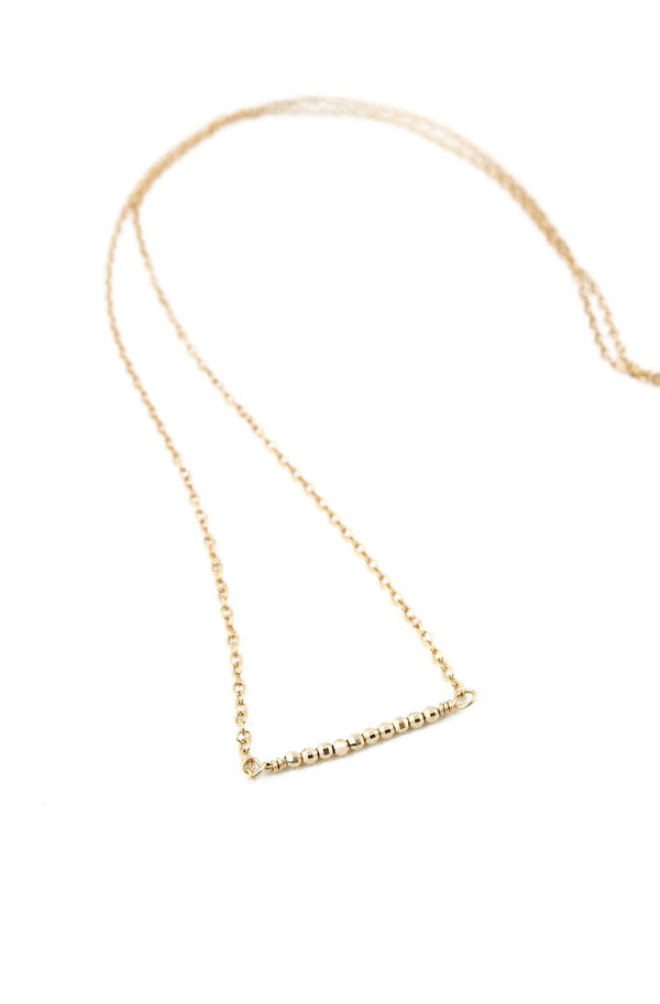 Sparkling Gemstone Bar Necklace in 14k Gold