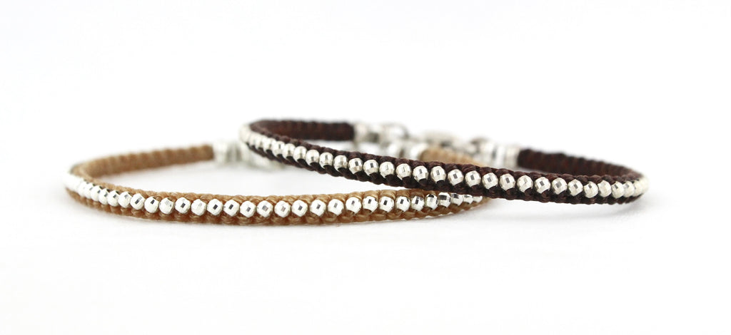 Sparkling Teenie Pebble Bracelet in Sterling Silver
