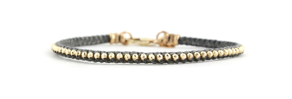 Sparkling Teenie Pebble Bracelet in 14k Gold